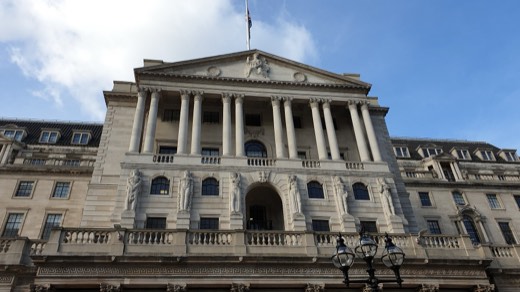 Fachada del Banco de Inglaterra en Londres